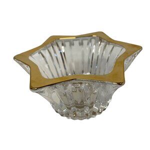 Mikasa Diamond Fire Gold Votive Candle Holder Candy Dish Star Sun Shaped 5" Japa